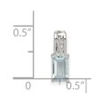 thumbnail image 3 of 925 Sterling Silver Polished Rhodium Plated Aquamarine Rectangle Pendant Necklace 12x5mm Wide Pendant for Women, 3 of 4