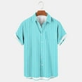 thumbnail image 2 of fatyb Mens Striped Shirts Summer Short Sleeve Button down Shirts Casual Vacation Beach Pocket Shirts, 2 of 4