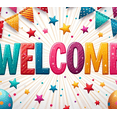 thumbnail image 4 of Welcome Party Banner Colorful Hearts Stars Backdrop Background Decorations Home Event Photography Props Party Supplies, 4 of 4