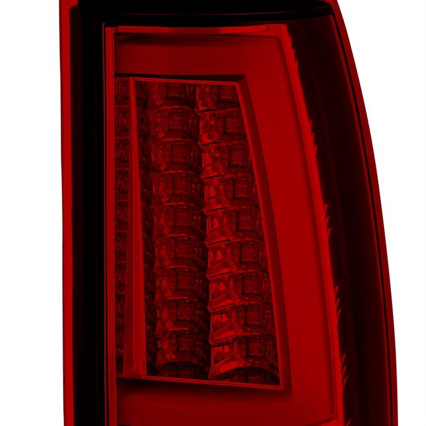 AKKON - For 99-02 Silverado 99-03 Sierra Pickup Truck V2 LED Tube Red Clear Tail Lights Brake Lamps Left+Right Pair