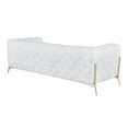 thumbnail image 4 of 93" White and Gold Genuine Tufted Leather Standard Sofa, 4 of 5