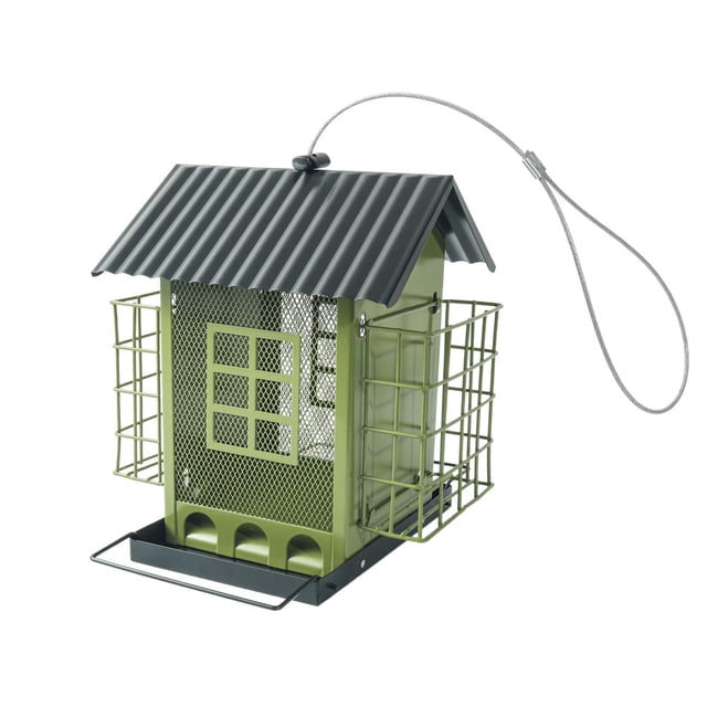 Comederos para pájaros para decoración exterior Comedero para pájaros para patio, terraza y balcón Verde