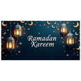 thumbnail image 4 of LUUFILx Ramadan Kareem Banner Moon Lanterns Hanging Starry Night Backdrop Islamic Celebration Party Prop Eid Decoration Religious Event Supplies Background, 4 of 9