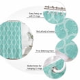 thumbnail image 6 of Shower Curtain Bathroom Set Rustic Teal Retro Linen Waterproof Fabric Shower Curtains with Grommets&Hooks, Moroccan Texture Ethnic Style Privacy Bath Curtain for Bathtub 36x72in, 6 of 9