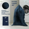 thumbnail image 3 of Maypes Nylon Clothes Laundry Bag, Carrying Strap with Drawstring Closure, Navy Blue, 29 x 40 in, 3 of 4