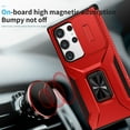 thumbnail image 6 of Dteck for Samsung Galaxy S23 Ultra with Camera Cover & Kickstand, Heavy Duty Military Grade Shockproof Rugged Slide Lens Protection 360 Rotate Ring Stand, Impact-Resistant Protective Bumper, red, 6 of 8