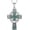 C-Four Leaf Clover Cross, variant on Celtic Knot Cross Pendant Necklace for Women 925 Sterling Silver Green Heart Irish Claddagh Necklace Jewelry Gift for Mom Wife Grandma Birthday Valentines Day Christmas