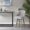 Grey + Polyester+1, variant on DIANJIE 360 Degree Swivel Counter Stool Medium Back Solid Wood Legs Polyester Linen Upholstery Metal Footrest For Kitchen Island Bar
