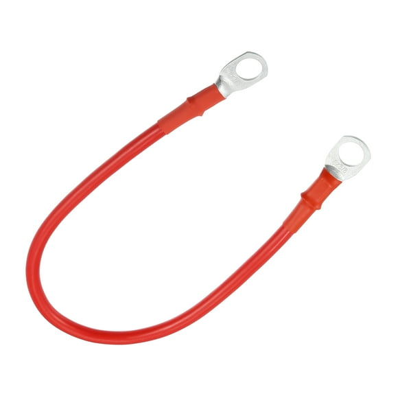 Cable del inversor de batería de cobre / Cable terminal de batería de 8 AWG de 3/8 pulgadas universal para automóvil, vehículo, casa rodante / Cobre puro duradero de 1 pie / 1 pieza roja