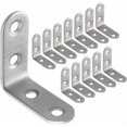 thumbnail image 1 of 13 piezas de soporte de fijación de acero inoxidable de 40 x 40 mm, refuerzos de esquina para fijar y reparar muebles, juntas de refuerzo, plata, 1 of 5