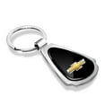 thumbnail image 2 of iPick Image for Chevrolet Golden Logo Black Dome Chrome Metal Teardrop Key Chain, Official Licensed, 2 of 7