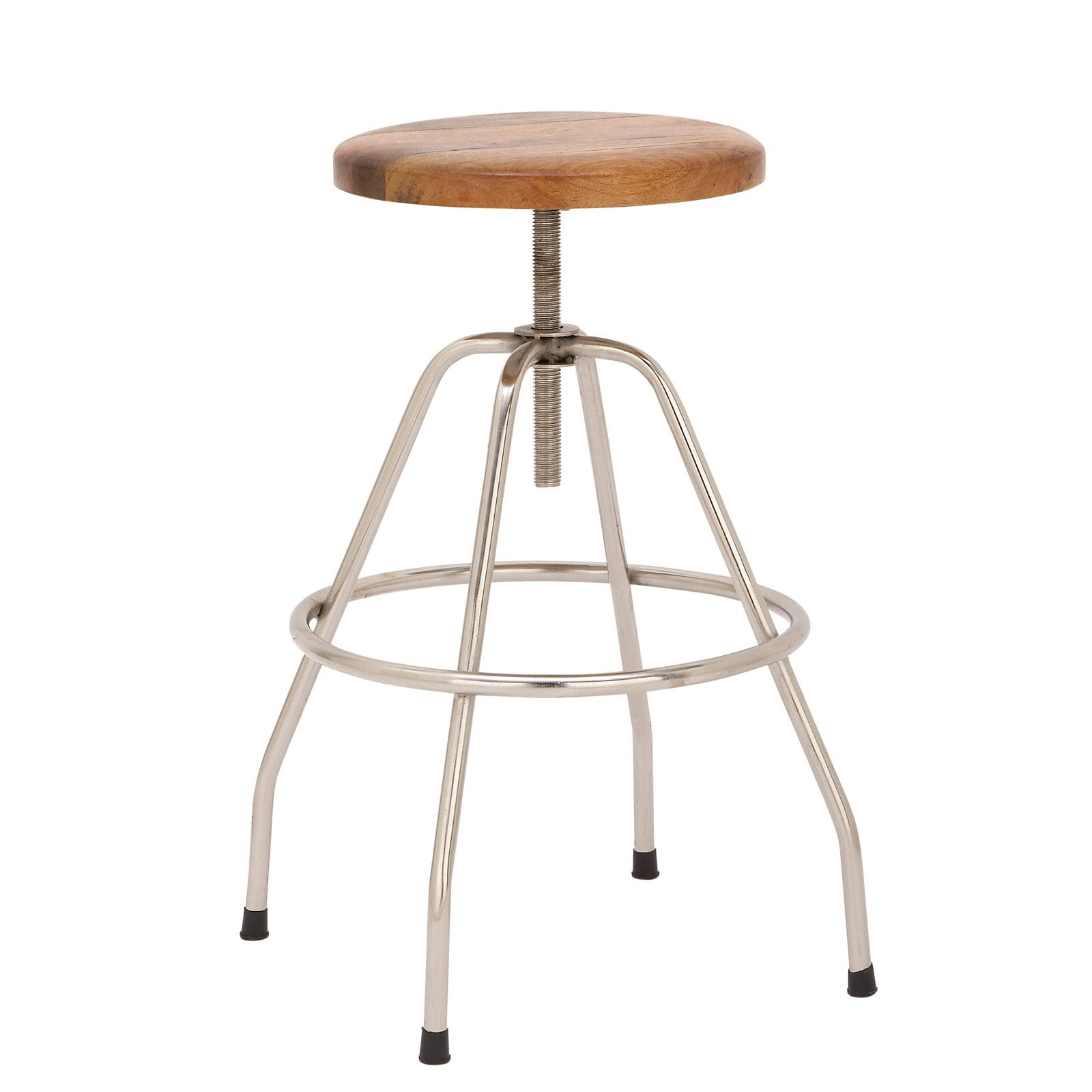 Wood Metal Bar Stool 17"W, 28"H