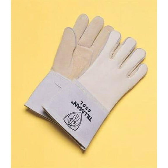 Tillman Large 14'' Gray Top Grain Cowhide Cotton/Foam Lined Premium Grade Stick Welders Gloves With Reinforced Straight Thumb, Stiff Cowhide Cuff, Welted Finger And Kevlar Lock Stitching (Carded)