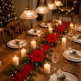 thumbnail image 5 of Tuvgenk Christmas Bow Ribbon Cabinet Hanging Ring, Home Decoration, Christmas Wreath Door Hanging Ornament (2 Flowers Style), 5 of 7