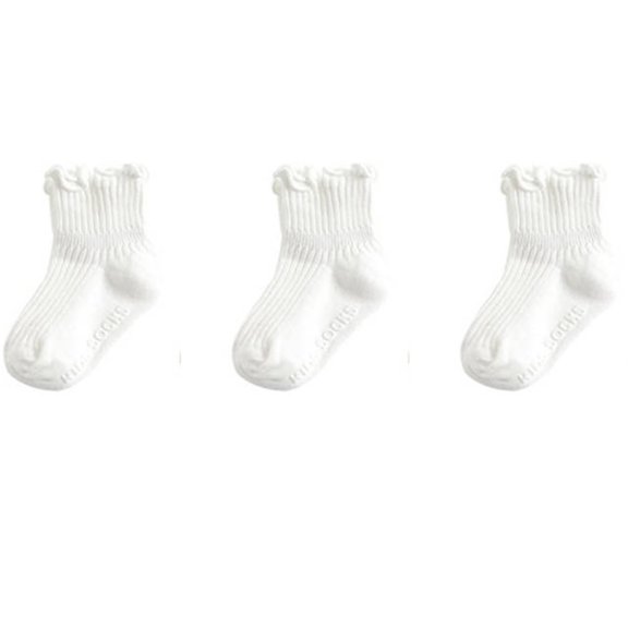 Girls Athletic Socks 3 PCS Non Soft Breathable Ankle Lace Kids Cute Crew Frilly Socks Size 6-2T
