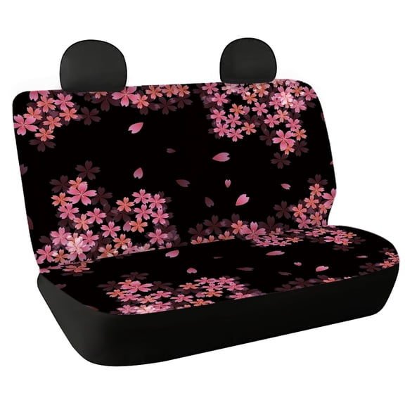Psesaysky Pink Cherry Blossom Rear Bench Seat Covers for SUV, 2 Piece Non-Slip Car Rear Seat Covers, Durable Waterproof Back Seat Protectors for Auto