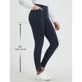 thumbnail image 3 of BALEAF Womens Skinny Dress Pants Stretch Petite Yoga Work Pants Pull On Dressy Leggings with Zipper Pockets 7/8 Ankle Navy XL, 3 of 7