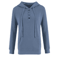 thumbnail image 3 of Women's Hoodies & Sweatshirts Spring And Autumn Sweatshirt With Buttons,Blue Women's Hoodies & Sweatshirts XL, 3 of 7