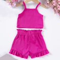 thumbnail image 4 of Delliss Girls 2PCS Tank Tops and Shorts Set Lightweight Spaghetti Strap Tank Top Ruffle Shorts Outfits, 4 of 7