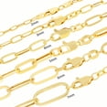 thumbnail image 2 of Nuragold 10k Real Yellow Gold Paperclip 7mm Elongated Cable Link Bracelet (7"-8") Italian Jewelry for Men & Women, 2 of 9