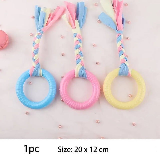Pet Dog Toys For Small Dog Chews TPR Knot Toys Bite Resistant Molar Teeth Cleaning Dog Training Supplies Interactive Accessories Zong zi Store Round