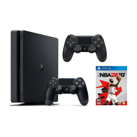 Sony PlayStation 4 Slim, 1TB Gaming Console with 2nd Controller and with NBA 2K18