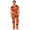 thumbnail image 3 of Halloween Family Pajamas Matching Set - Soft 2 Piece Long Sleeve Top & Pants Sleepwear, Halloween Bat Print Short Sleeve Sleepwear for Family for S Pjs, 3 of 8