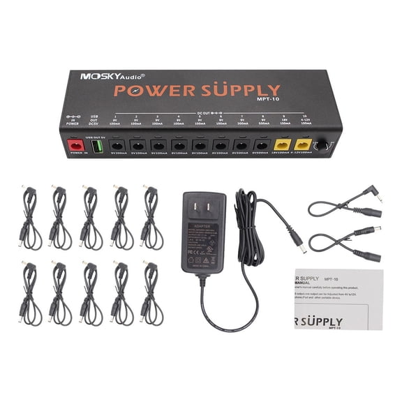 Guitar Pedal Power With 10 Isolated Outputs,