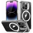 thumbnail image 1 of Funda Transparente con Soporte Magnético, Protección de Grado Militar, para iPhone 14 Pro, 1 of 8