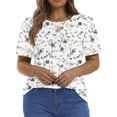 thumbnail image 5 of Fantaslook Blouses for Women Pleated Short Sleeve Tunic Tops Dressy Casual Summer Shirts, 5 of 9