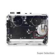 Portable Cassette To MP3 Converter USB, Transparent Shell Tape Player Recorder With Headphone Jack & Speaker For Audio Capture Digitizing