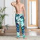 thumbnail image 2 of Balery Blue Floral with Butterflies Pantalones de pijama para hombre, pijama ultraligero, pantalón de descanso-Large, 2 of 6