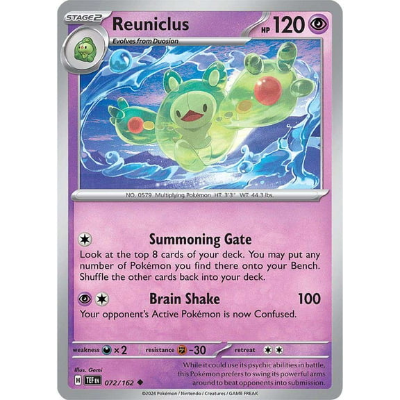 Pokemon Scarlet & Violet Temporal Forces Uncommon Reuniclus #72