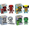 Funko Pop! Marvel Select Vinyl Bobble-head Collectors Set: Deadpool, Silver Surfer, Wolverine, Hulk