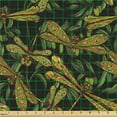 thumbnail image 2 of Ambesonne Dragonfly Fabric by the Yard Upholstery, Green Leaves, 1 Yard, Multicolor, 2 of 5