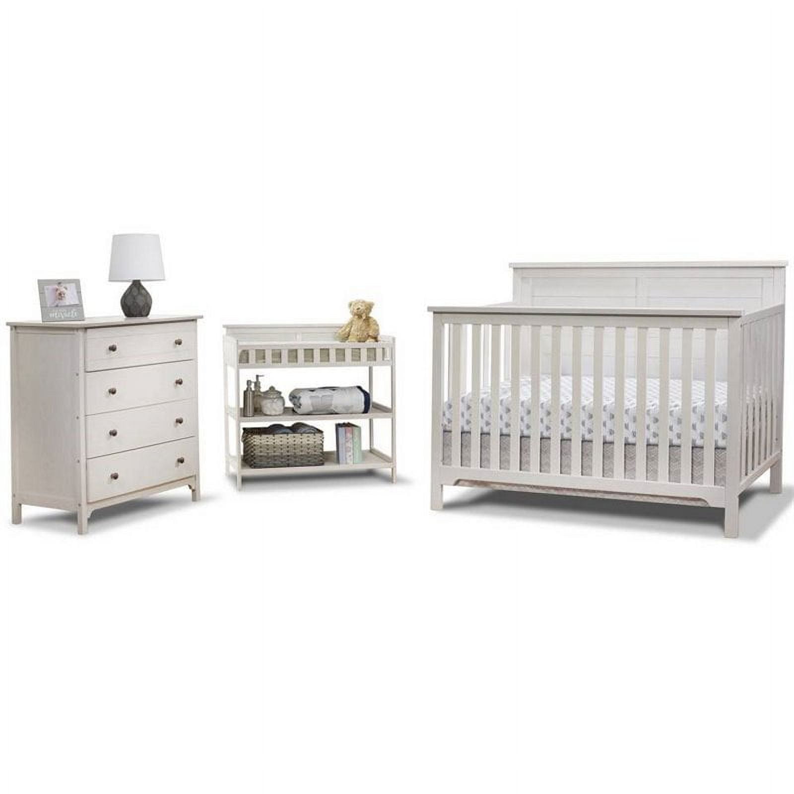Sorelle Palisades 4 in 1 Convertible Crib Dresser Changing Table Hamper Wood Baby Bedroom Furniture Set in Gray Walmart