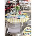 thumbnail image 5 of Outdoor Tablecloth with Umbrella Hole for Patio/Picnic/Party/Camping, Flowers Coastal Waterproof Table Cloth Round Cover Washable, Spring Floral Nautical Striped Farmhouse (Dia 54"), 5 of 8