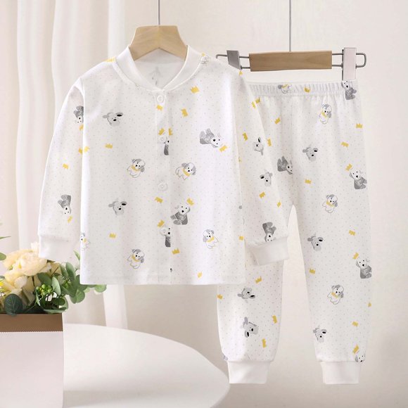 Cowsor Cute Baby Kids Clothes Long Sleeve Print Sweatshirt Top and Pants Set Toddler Loungewear