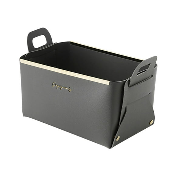 Grande Vente! Huayishang Rangement Textile Maison, Étui de Rangement, Boîte de Rangement en Cuir Pliable pour Bureau avec Poignée pour Cosmétiques Collations Divers