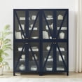 thumbnail image 4 of Crosley Furniture Cassai 2-Piece MDF Wood and Glass Storage Pantry Set in Navy, 4 of 16