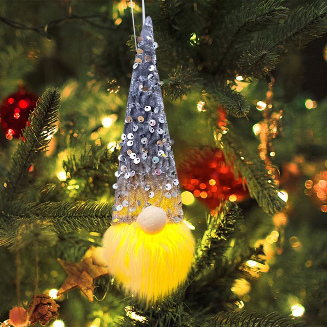 Adorno Navideño de Muñeco Sin Rostro de Papá Noel con Purpurina Xihbxyly