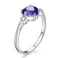thumbnail image 5 of Women's Created Blue Sapphire 925 Sterling Silver Heart Promise Ring Size 5-10, 5 of 6