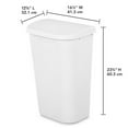 thumbnail image 2 of Sterilite 11.3 Gallon Lift Top Lid Wastebasket Trash Can, White (6 Pack), 2 of 6