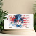thumbnail image 6 of 1 Pcs 2D Flat License Plate Covers & Frames, Uncle Sam Cat For Decorative Front, Waterproof For Decoration Aluminum License Plate Covers & Frames Cover For Men Women, 12" X 6", 6 of 7