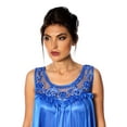 thumbnail image 5 of Women's Silky Feeling Sleeveless Sexy Nightgown with Sequins and Ribbon Roses, Royal Blue 4XL, 5 of 5