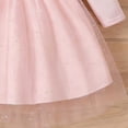 thumbnail image 4 of Girls Long Sleeve Tulle Dress with Bow Glitter Ruffle Sleeves Birthday Party Princess Dress Polyester Pink,Size 4-5 T, 4 of 7