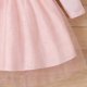 thumbnail image 3 of Vestido de princesa de manga larga con volantes y nudo para niña, de primavera y verano, de malla elástica brillante, con cuello redondo y manga corta, de poliéster., 3 of 6