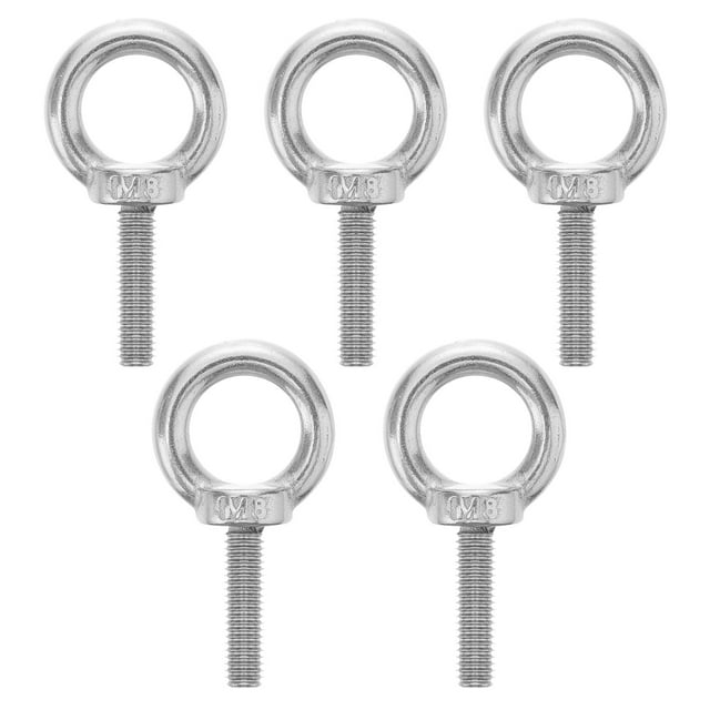 MasteelfCA 5pcs Eye Bolt M8x30 Stainless Steel Threaded Eye Screw Lifting Device Part