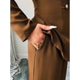 thumbnail image 4 of Women'S Elegant 2-Piece Outfit, Long Sleeve Blazer & Straight-Leg Pants Set Brown XL, 4 of 9