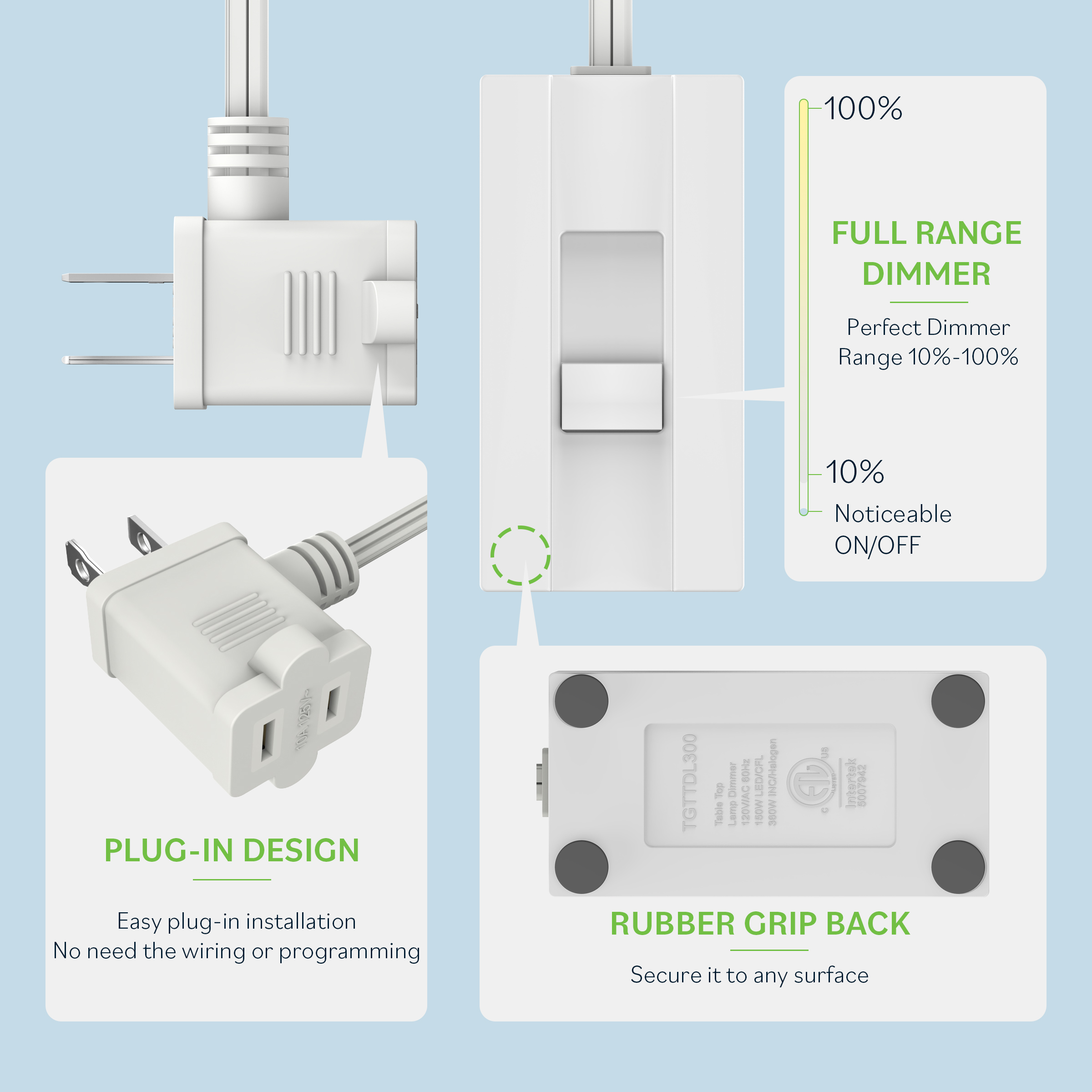 Top Greener Table Lamp Dimmer with 6-Foot Cord photo 2